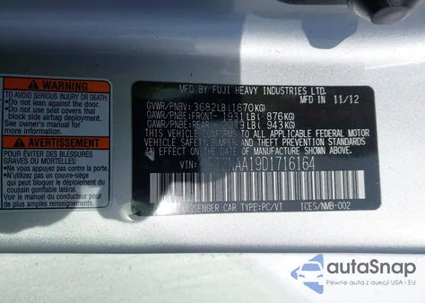 2013 Scion Fr-S из США, поврежденный, VIN JF1ZNAA19D1716164